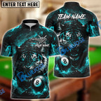 BlueJose Billiards 8 Angry Tiger Fire Energy Personalized Name Shirt (4 Colors)