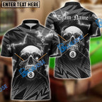 BlueJose Billiards Ball 8 Deadly Thunder Skull Personalized Name Shirt (6 Colors)