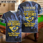 BlueJose Billiards My Pool Strategy Is Top Secret Customized Name, Team Name 3D Shirt