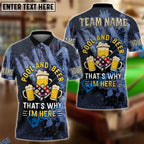 BlueJose Billiards Pool And Beer That‚Äôs Why I‚Äôm Here Customized Name, Team Name 3D Shirt