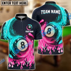 BlueJose Billiards Ball 8 Spinning Paint Personalized Name, Team Name Unisex Shirt (4 Colors)