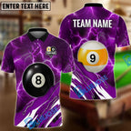 BlueJose Billiards Ball 8&9 Lightning Pool Electric Storm Graphic Customized Name, Team Name 3D Shirt (6 Colors)
