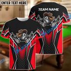 BlueJose Billiards 8 Ball Cowboy Gunny Premium Personalized Name, Team Name Unisex Shirt (4 Colors)