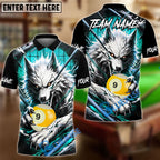 BlueJose Billiards 9 Ball Bloody Wolf Personalized Name, Team Name Unisex Shirt ( 4 Colors )