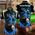 BlueJose Billiards 8-Ball Pool Smoke Trail Personalized Name, Team Name Unisex Shirt (4 Colors)