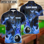 BlueJose Billiards Ball 8 Magma Wolf Personalized Name, Team Name Unisex Shirt (4 Colors)