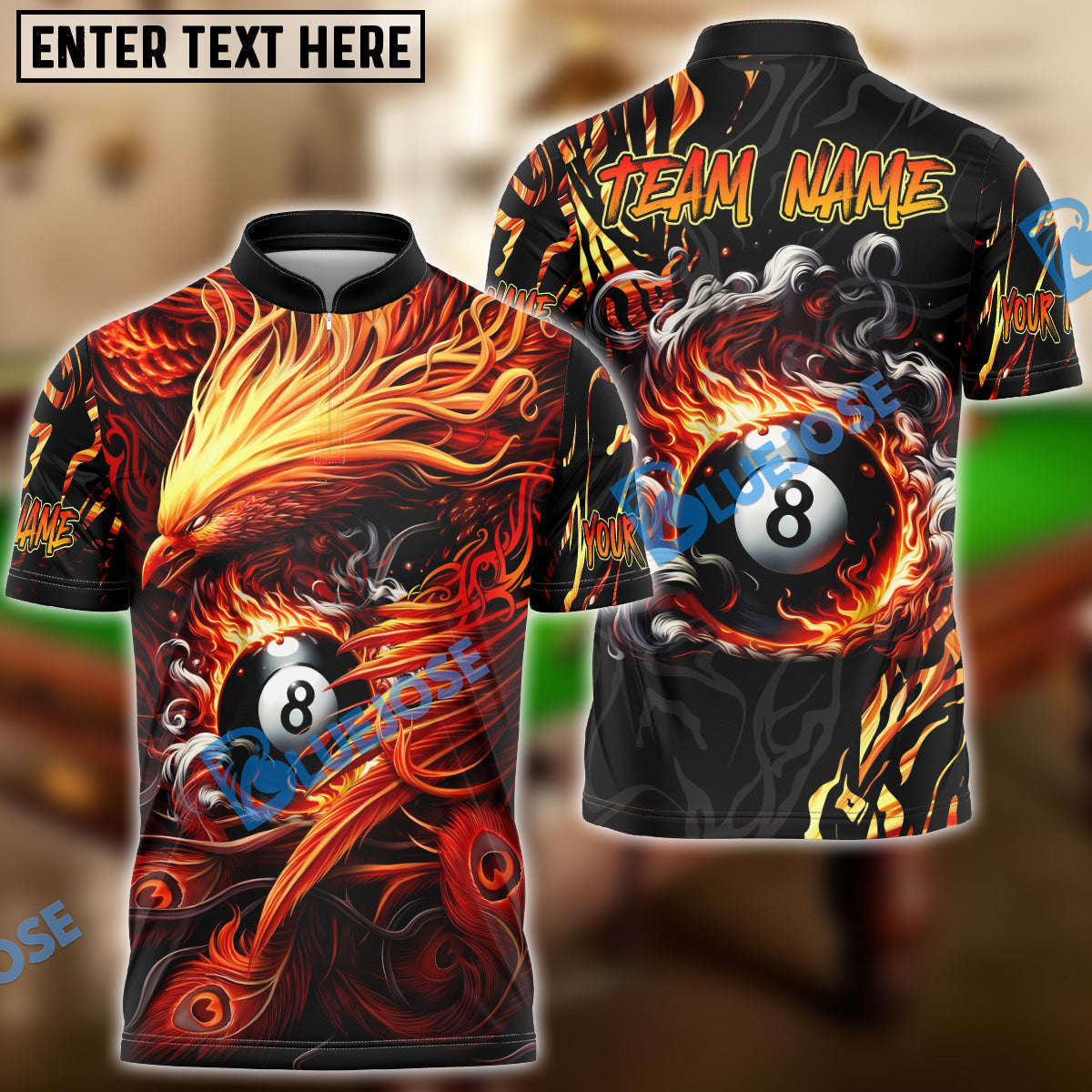 BlueJose Billiards Ball 8 Phoenix Arisen Personalized Shirt (4 Colors)