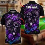 BlueJose Billiards 8-Ball Gothic Skull & Rose Personalized Name Shirt (4 Colors)
