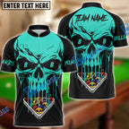 BlueJose Billiards Ball 8 Skull Personalized Name & Team Name Shirt (4 Colors)