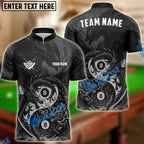 BlueJose Billiards Yin And Yang Ball 8 Dragon Personalized Name Shirt (4 Colors)