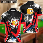BlueJose Billiards Ball 9 Wall Break Personalized Name & Team Name Shirt (4 Colors)