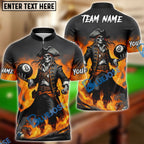 BlueJose Billiards 8 Ball Pirate Captain Pool Personalized Name Shirt (4 Colors)