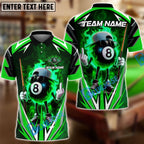 BlueJose Billiards Flaming 8-Ball Cool Style Personalized Name, Team Name Unisex Shirt (4 Colors)
