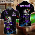 BlueJose Billiards Thunder Lightning Skull Personalized Name Shirt (4 Colors)