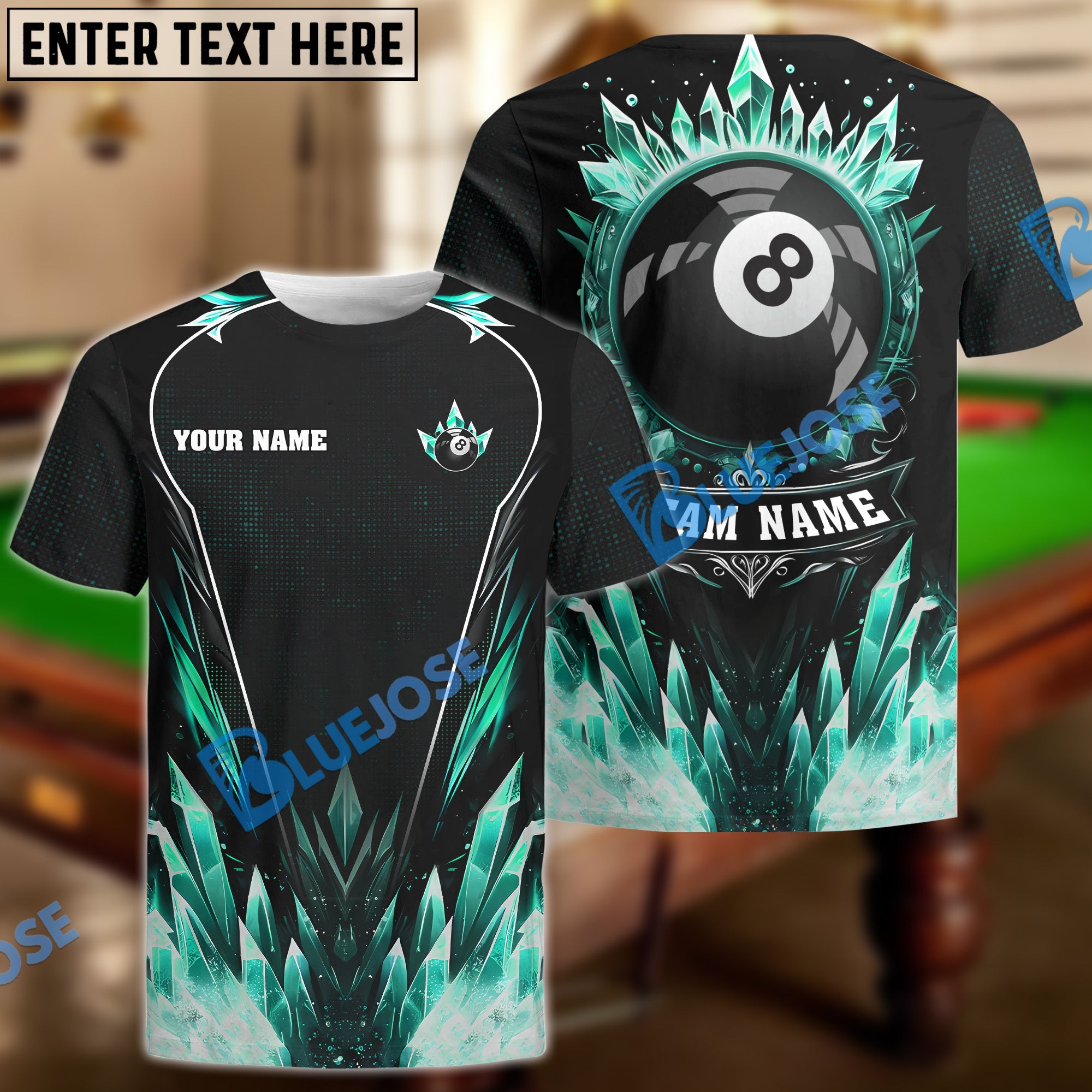 BlueJose Billiards Ball 8 Eternal Ice Personalized Shirt (4 Colors)