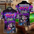 BlueJose Billiards 8 Ball Graffiti Street Art Face Your Fear Style Personalized Name, Team Name Unisex Shirt (4 Colors)