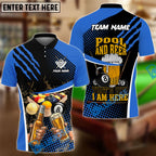 BlueJose Billiards Ball 8 And Beer Im Here Personalized Name & Team Name Shirt (4 Colors)