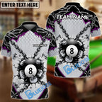 BlueJose Billiards Chain Breaker 8-Ball Customized Name, Team Name 3D Shirt (4 Colors)