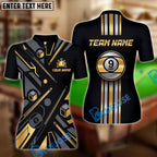 BlueJose Billiards Gold 9 Ball Elite Customized Name, Team Name 3D Shirt (6 Colors)
