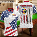 BlueJose Billiards Ball 9 American Flag Pattern Personalized Name Team Name Unisex Shirt