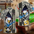 BlueJose Billiards Ball 8 And 9 American Eagle Camo Personalized Shirt (4 Colors)