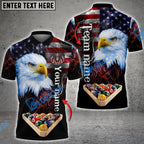 BlueJose Billiards 8 Ball Rack American Eagle Personalized Name, Team Name Shirt