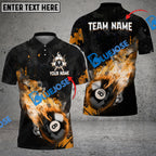 BlueJose Billiards Ball 8 Fire And Blood Personalized Name, Team Name Shirt (6 Colors)