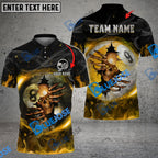BlueJose Billiards Ball 8 And 9 Fire Skull Crack Personalized Name, Team Name Unisex Shirt (6 Colors)