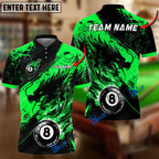 BlueJose Billiards Ball 8 Ink Fire Dragon Personalized Name Shirt (6 Colors)