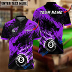 BlueJose Billiards Ball 8 Ink Fire Dragon Personalized Name Shirt (6 Colors)