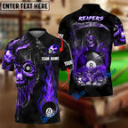 BlueJose Billiards Ball 8 Reapers Game Over Personalized Name, Team Name Shirt (6 Colors)