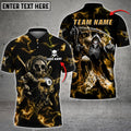 BlueJose Billiards Ball 8 Skull Thunder Fire Personalized Name, Team Name Unisex Shirt (6 Colors)