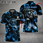 BlueJose Billiards Ball 8 Skull Thunder Fire Personalized Name, Team Name Unisex Shirt (6 Colors)