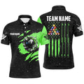 BlueJose Green Grunge American Flag 8 Ball Billiards Personalized Shirt