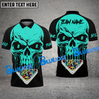 BlueJose Billiards Ball 8 Skull Personalized Name & Team Name Shirt (4 Colors)