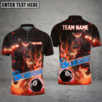 BlueJose Billiards Ball 8 Magma Wolf Personalized Name, Team Name Unisex Shirt (4 Colors)