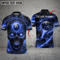 BlueJose Billiards Ball 8 Skull Thunder Lightning Personalized Name Shirt (5 Colors)