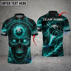 BlueJose Billiards Ball 8 Skull Thunder Lightning Personalized Name Shirt (5 Colors)