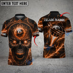 BlueJose Billiards Ball 8 Skull Thunder Lightning Personalized Name Shirt (5 Colors)