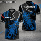 BlueJose Billiards Ball 9 Black Fire Personalized Name, Team Name Shirt (4 Colors)