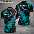 BlueJose Billiards Ball 9 Black Fire Personalized Name, Team Name Shirt (4 Colors)