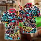 BlueJose Billiards Ball 8 Funny Skull Colorful Graffiti Personalized Name, Team Name Unisex Shirt (4 Colors)