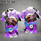 BlueJose Billiards 8 Ball Eagle American Flag Paint Pattern Personalized Name, Team Name Unisex Shirt (4 Colors)