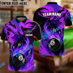 BlueJose Billiards Fire Phoenix Personalized Name, Team Name Unisex Shirt (6 Colors)