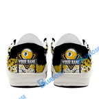 BlueJose Billiards Ball 9 Ink Art White Canvas Loafer Shoes