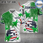 BlueJose Billiards Ball 8 American Flag Star Personalized Name Shirt (4 Colors)