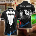 BlueJose Billiards Ball 8 Stylish Tuxedo Personalized Name Team Name Unisex Shirt (4 Colors)