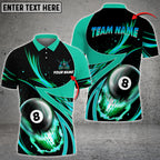 BlueJose Billiards Fire Colourful Personalized Name, Team Name 3D Shirts (3 Colors)