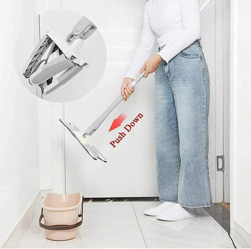 Floor Mop X-Shaped Microfiber Mop Floor Cleaning Mop 360° Rotating Hand-Free Washing Wood Squeeze Mop for Home Kitchen Cleaning