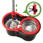 Heavy Duty 360° Spin Mop & Bucket System Wringer 3 Microfiber Mop Heads Adjustable Handle Easy Floor Cleaning Grey
